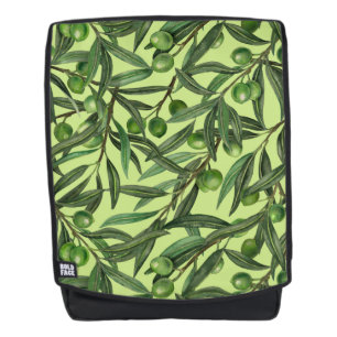 Olive branches on honeydew green backpack