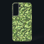 Olive branches on honeydew green samsung galaxy case<br><div class="desc">Hand- painted seamless watercolor patten with olive branches</div>