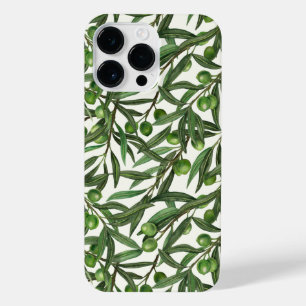 Olive branches on off white iPhone 14 pro max case