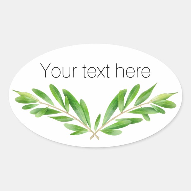 Olive branches oval sticker (Front)