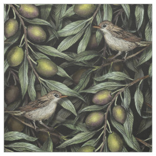 Olive Branches & Warblers Fabric