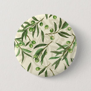 Olive branches watercolor 6 cm round badge