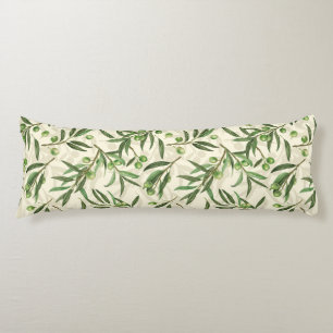 Olive branches watercolor body cushion