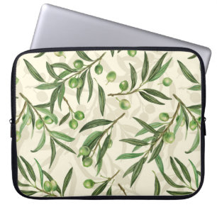 Olive branches watercolor laptop sleeve