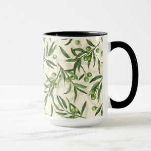 Olive branches watercolor mug