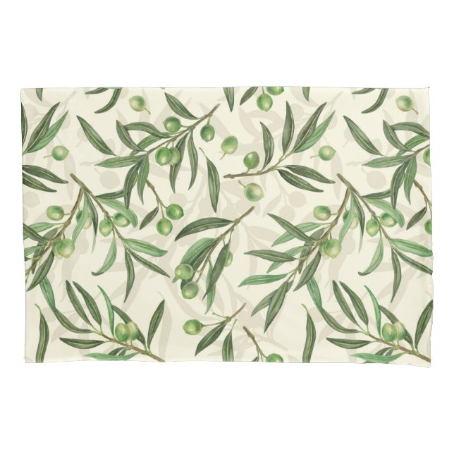 Olive branches watercolor pillowcase (Front)