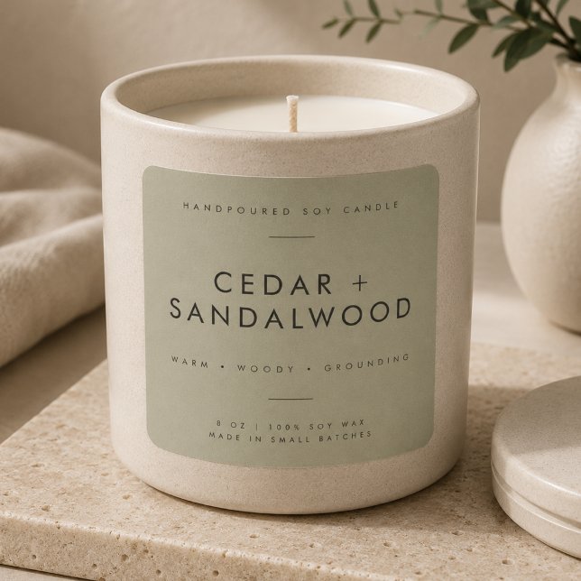 Olive Candle Branding Small Business Label (Creator Uploaded)