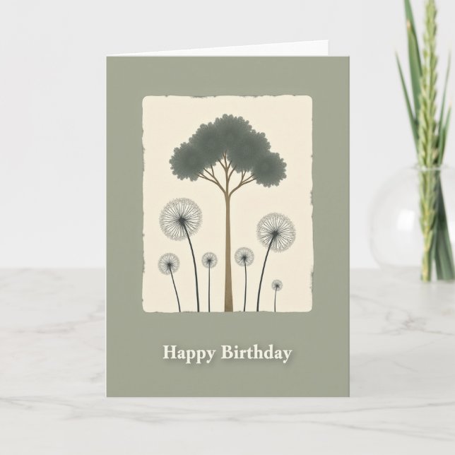Olive Canopy Birthday Card (Front)