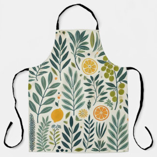 Olive & Citrus Print Apron