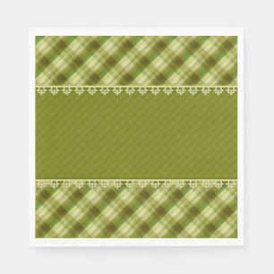 Olive colour patchwork, olive plaid, green napkin