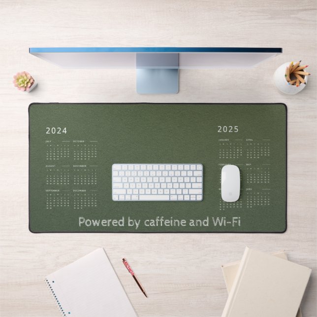 Olive Customisable Desk Mat with Mid-Year Calendar (Office 1)