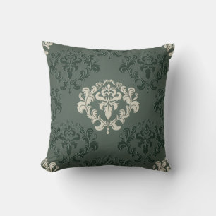 Olive Damask Designer Decorative Pillow
