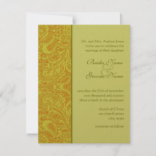 Olive Damask Wedding Invitations Darker Yet