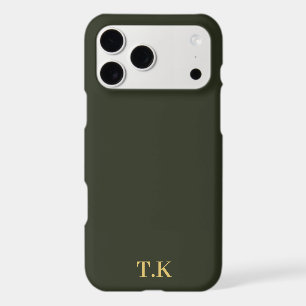 Olive Dark iPhone Case Custom Initials