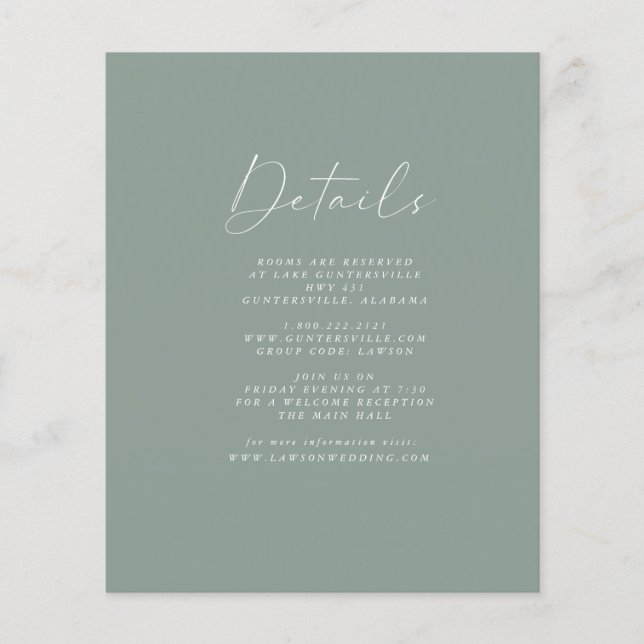 Olive Details Card  (Front)