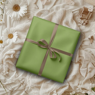Olive Drab Solid Colour Classic Elegant Wrapping Paper