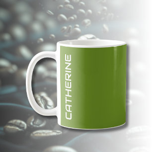 Olive Drab Solid Colour Personalised Coffee Mug