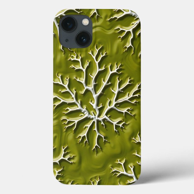Olive Embossed Branch iPhone Case Style (Back)