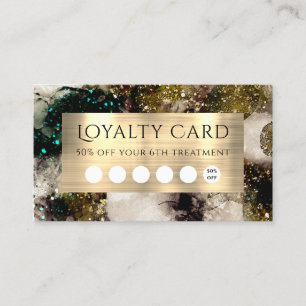 Olive emerald green watercolor loyalty card