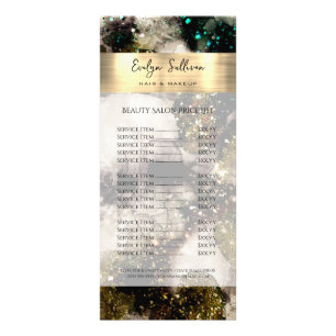 Olive emerald green watercolor price list rack card