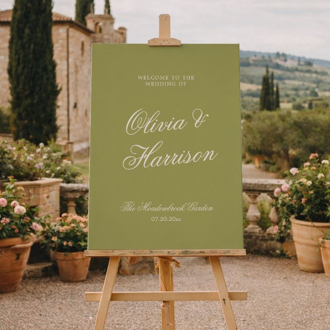 Olive Estate Calligraphy Wedding Welcome Poster (Creator Uploaded)