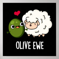 Olive Ewe Funny Love Pun Dark BG