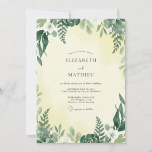 Olive Fern Yellow Wedding Invitation