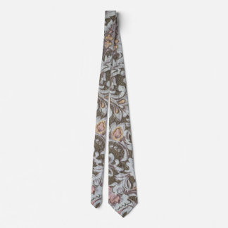 Olive Floral Design in Pastel Pink and Yellow Tie