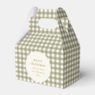 Olive Gingham Plaid Personalised From Christmas Favour Box
