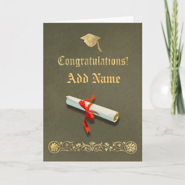 Olive Graduation Card (Front)