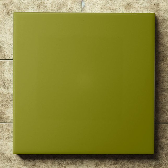Olive Green #808000 Rich Earthy Modern Accent Ceramic Tile (Creator Uploaded)