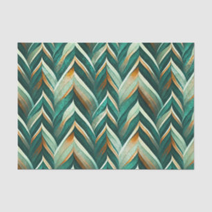Olive Green Abstract Geometric Nature Pattern Tissue Paper