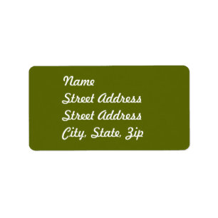 Olive Green Address Sticker