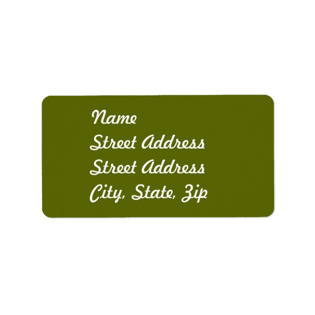 Olive Green Address Sticker (Front)