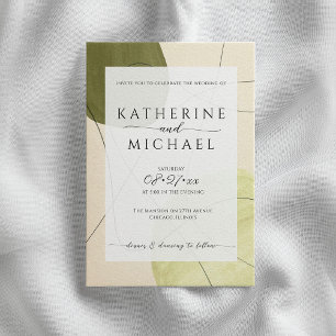 Olive green aesthetic   Wedding Invitation