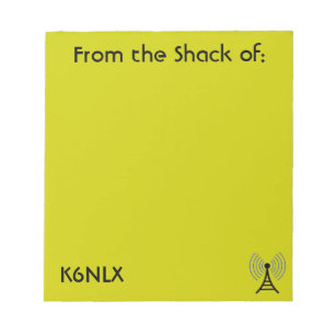 Olive Green Amateur Radio Call Sign Notepad