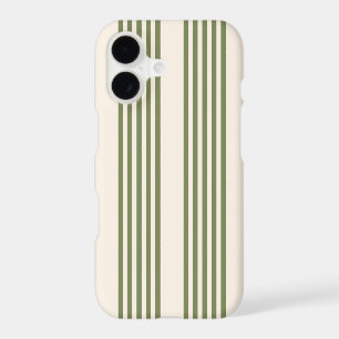 Olive green and beige five stripes pattern