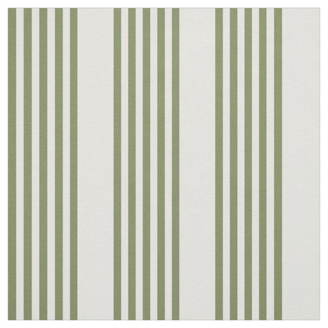 Olive green and beige five stripes pattern fabric (Swatch)