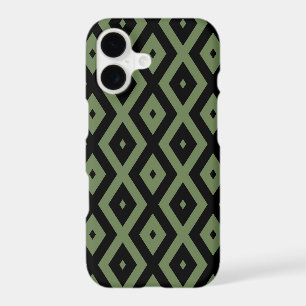 Olive green and black diamond pattern
