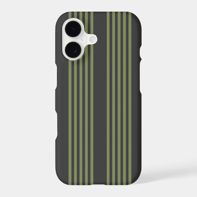 Olive green and charcoal five stripes pattern (Back)