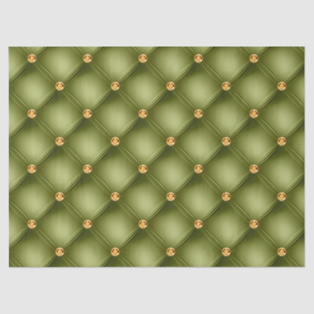 Olive Green and Gold Tufted Tissue Paper (Front)