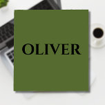 Olive Green and Minimalist Black Name Notepad<br><div class="desc">Olive Green Background and Black Stylish Minimalist Personalised Name . You can also remove the personalisation and enjoy the elegant and minimal design.</div>