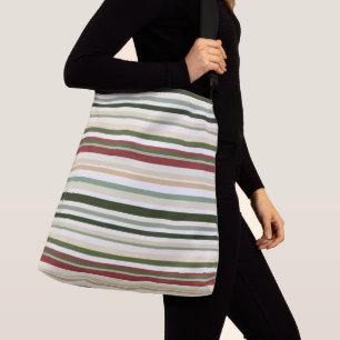 Olive, green and red Stripes Crossbody Bag