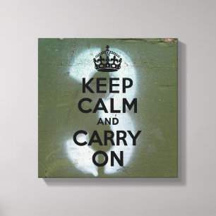 Olive Green and Three, Keep Calm Canvas Print