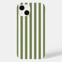 Olive green and white candy stripes