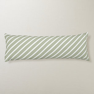 Olive green and white five stripe pattern body cushion
