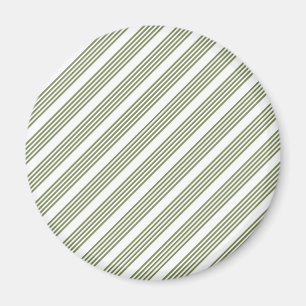 Olive green and white five stripe pattern magnet