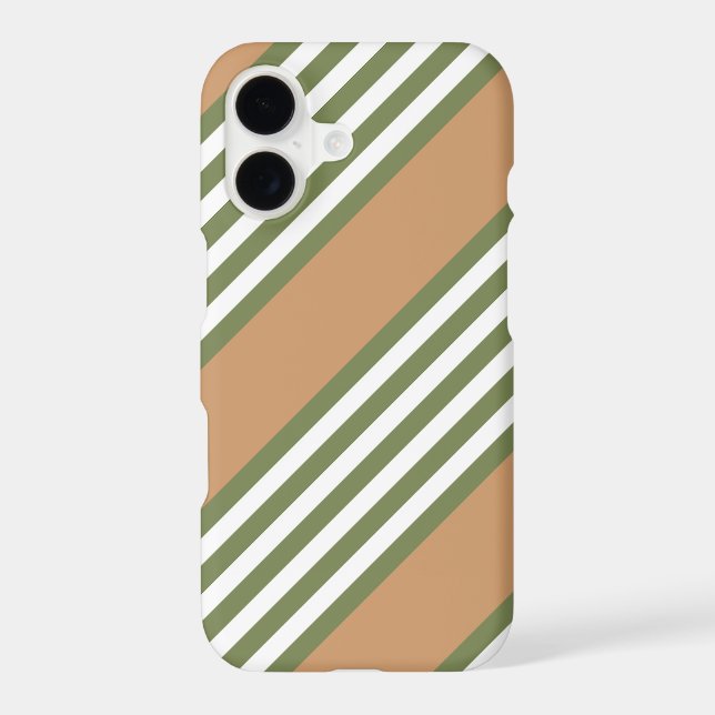 Olive green and white five stripe pattern with tan (Back)