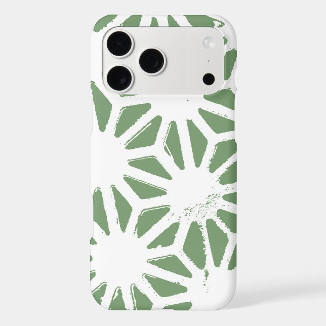 Olive green and white geometric pattern (Back)