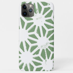 Olive green and white geometric pattern iPhone 11 pro max case